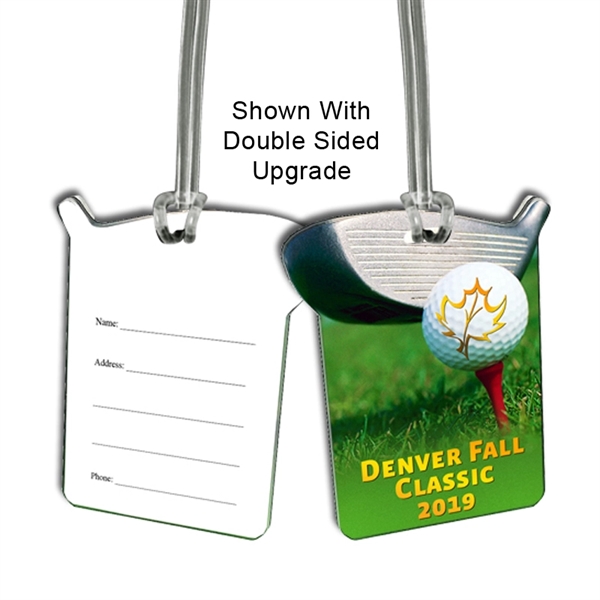 Acrylic luggage bag tags with a full color graphic under its... from ASI 72521 Morris Magnets / Laser Cuts