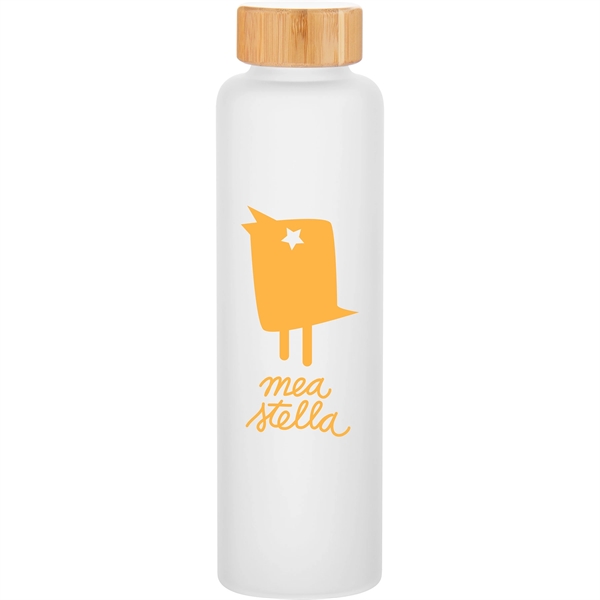 18 oz single wall borosilicate glass bottle with threaded bamboo lid,... from ASI 51197 ETS Express, LLC