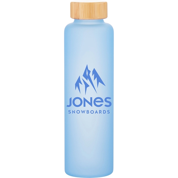 18 oz single wall borosilicate glass bottle with threaded bamboo lid,... from ASI 51197 ETS Express, LLC