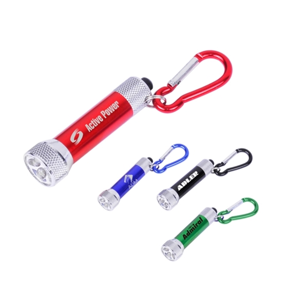 2.50" x 0.63" aluminum miniature 5-LED flashlight with carabiner clip.... from ASI 37218 Athena Promo (tm)