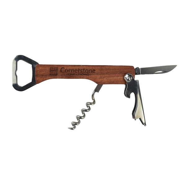 Multifunctional bottle opener with wine corkscrew, knife and foil knife.... from ASI 72657 Active Life Promo / Apres Ski