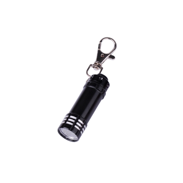 2.13" x 0.63" three-bulb aluminum miniature LED flashlight with key clip... from ASI 37218 Athena Promo (tm)