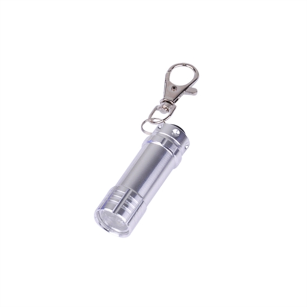 2.13" x 0.63" three-bulb aluminum miniature LED flashlight with key clip... from ASI 37218 Athena Promo (tm)
