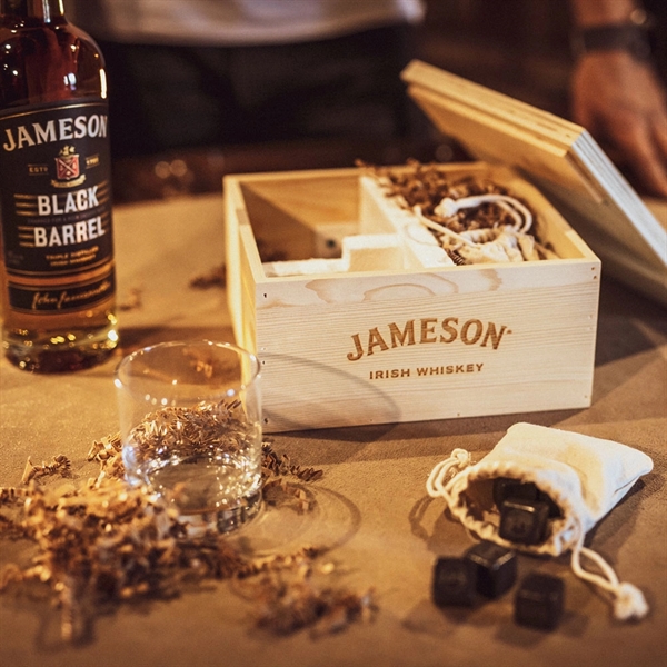 Wooden giftbox with two 8 oz. whiskey glasses and two sets... from ASI 88060 Snugz/USA Inc / SnugZ USA®