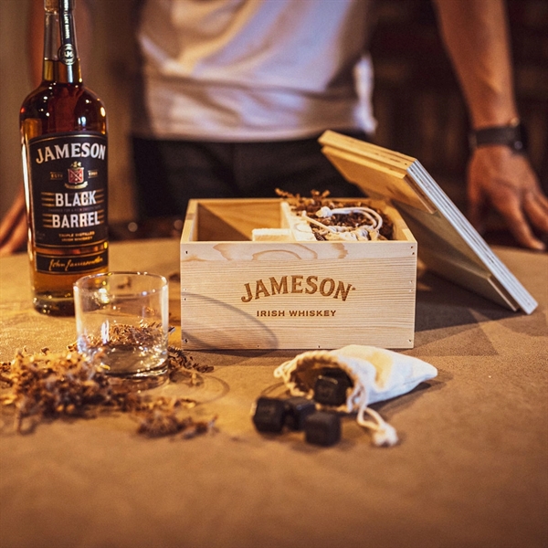 Wooden giftbox with two 8 oz. whiskey glasses and two sets... from ASI 88060 Snugz/USA Inc / SnugZ USA®