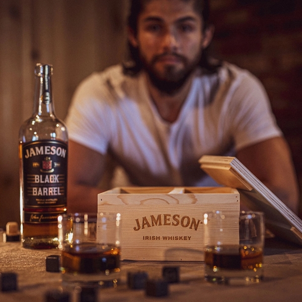 Wooden giftbox with two 8 oz. whiskey glasses and two sets... from ASI 88060 Snugz/USA Inc / SnugZ USA®