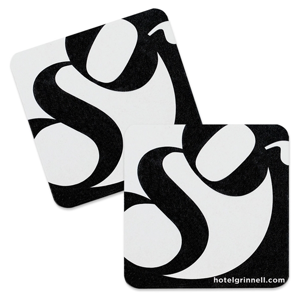 White 40 pt. (1.0 millimeters) pulp board coaster, 4"... from ASI 31490 Admatch Corporation / Admatch-Regal