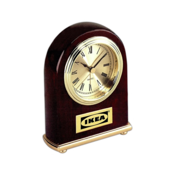 High gloss wooden arched analog desk clock.... from ASI 43300 ZZ OLD/Drop - Calcu-Time / Calcu-Time