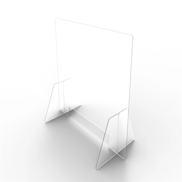 0.13" thick clear acrylic sneeze guard with pass through opening. Three... from ASI 37218 Athena Promo (tm)