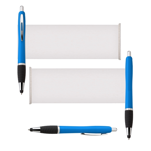 The iWriterA® Banner Stylus Pen with Double Sided Retractable Message Banner... from ASI 67675 Liqui-Mark Corp