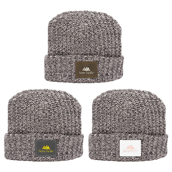 100% cotton cuffed knit beanie with a leather patch.... from ASI 88060 Snugz/USA Inc / SnugZ USA®