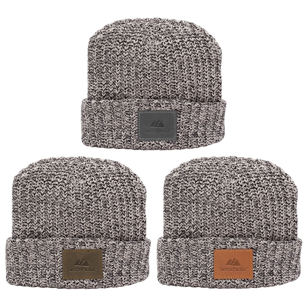 100% cotton cuffed knit beanie with a leather patch.... from ASI 88060 Snugz/USA Inc / SnugZ USA®