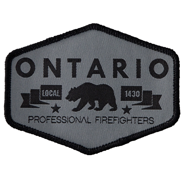 Custom Shape Woven Patches with up to 7 thread colors, merrowed... from ASI 52263 EMT / EMT EMT EASY