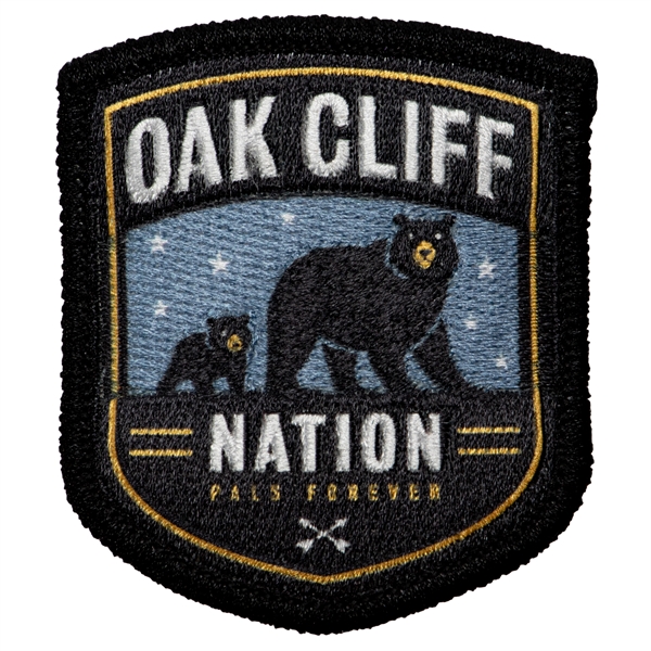 Embroidered Pin Pointe custom patches in assorted sizes with heat seal... from ASI 52263 EMT / EMT EMT EASY Emblem Marketing Team