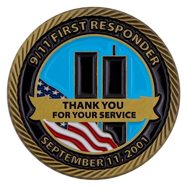 Brass die struck challenge coins in assorted sizes with 2D imprint... from ASI 52263 EMT / EMT