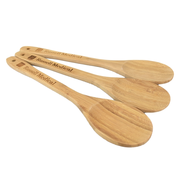12" bamboo salad spoon with lacquered finish and hole for easy... from ASI 72657 Active Life Promo / Apres Ski Ingrain Promo