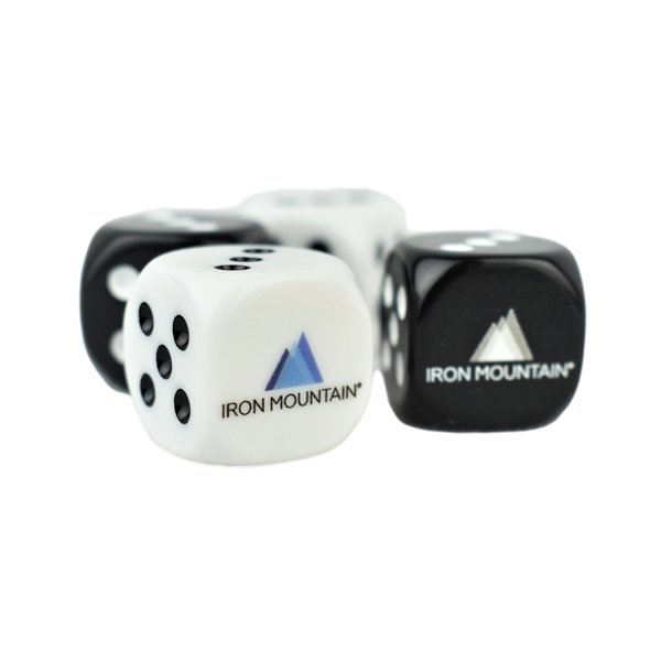 19 mm dice that is available in various colors and customized... from ASI 72657 Active Life Promo / Apres Ski Street Marketing