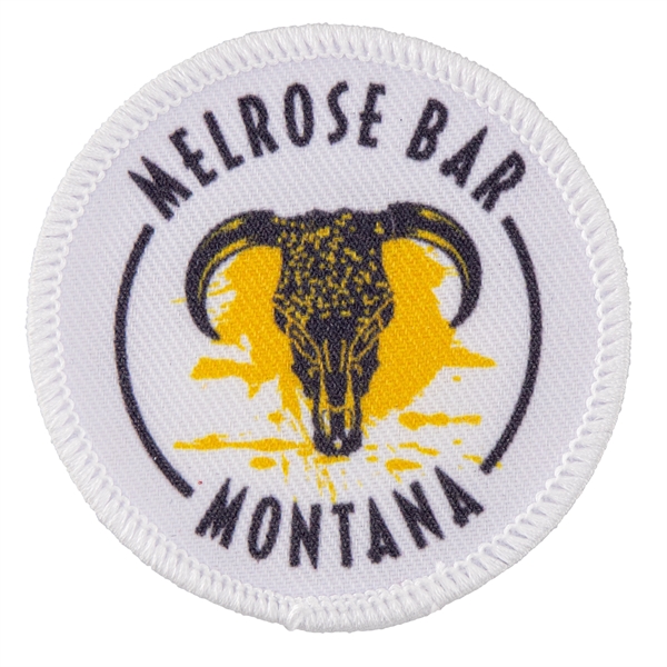 Satin polyester custom patches in assorted shapes and sizes with merrowed... from ASI 52263 EMT / EMT