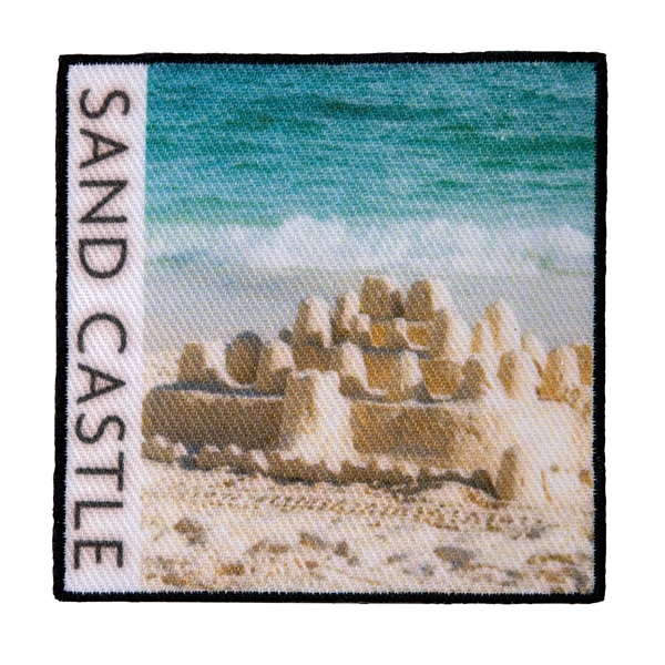 Satin polyester custom patches in assorted shapes and sizes with merrowed... from ASI 52263 EMT / EMT