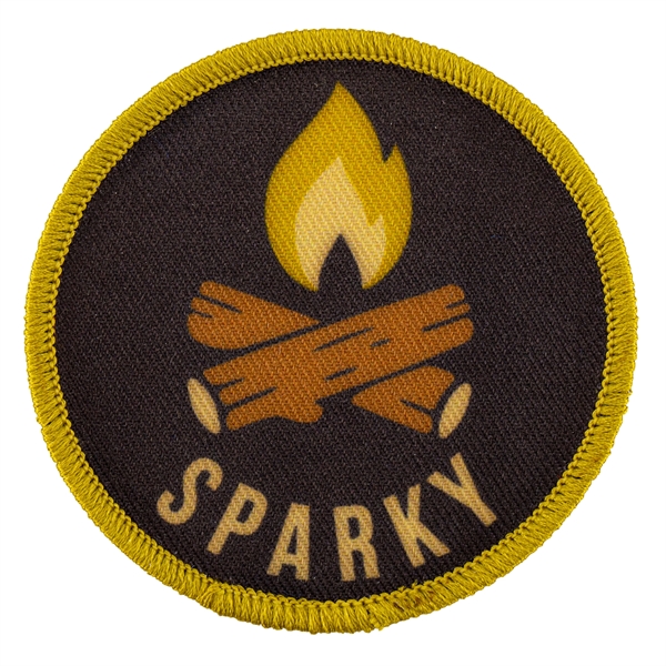 Satin polyester custom patches in assorted shapes and sizes with merrowed... from ASI 52263 EMT / EMT