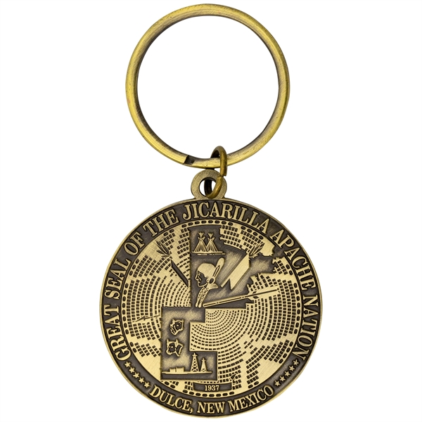 Custom die struck brass key tags in assorted sizes and finishes... from ASI 52263 EMT / EMT