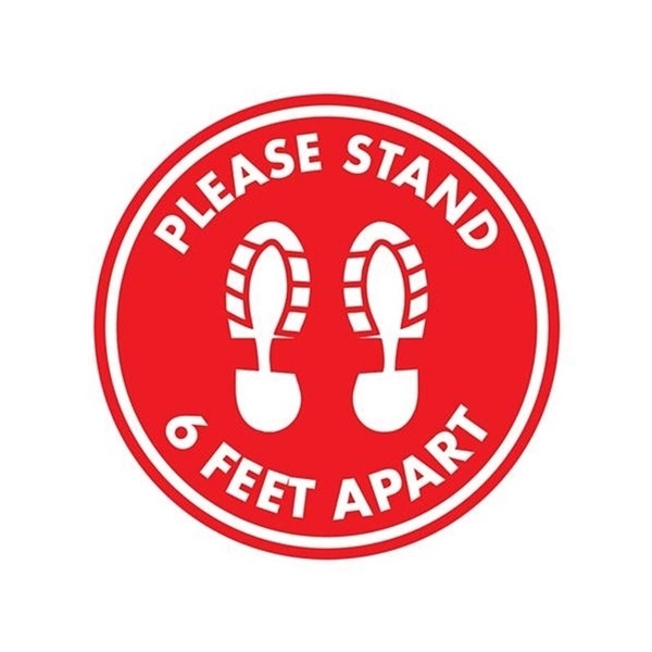 12" round floor decal to control foot traffic and encourage social... from ASI 37218 Athena Promo (tm)