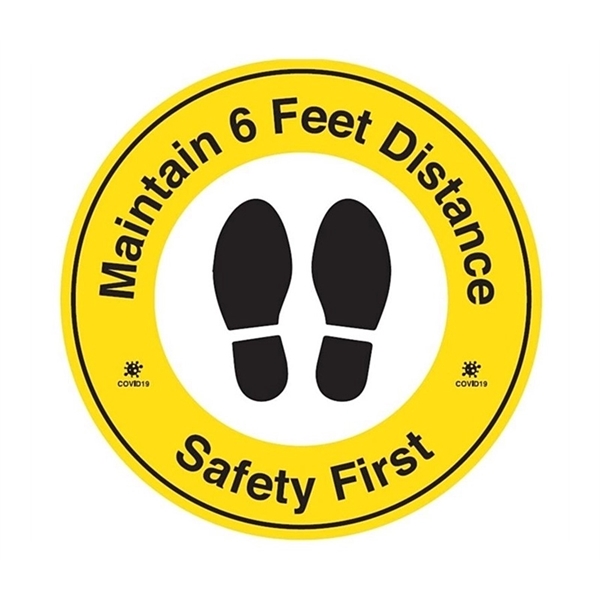 12" round floor decal to control foot traffic and encourage social... from ASI 37218 Athena Promo (tm)