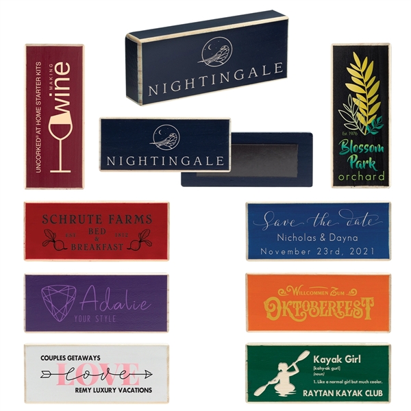 Rectangular shaped wooden block magnets with customization.... from ASI 62190 Illini
