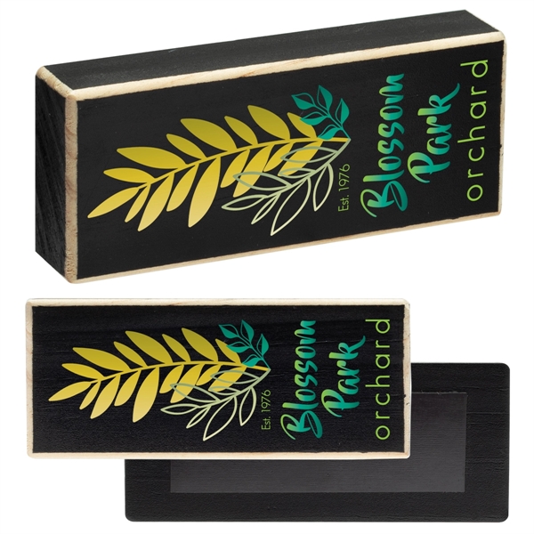 Rectangular shaped wooden block magnets with customization.... from ASI 62190 Illini