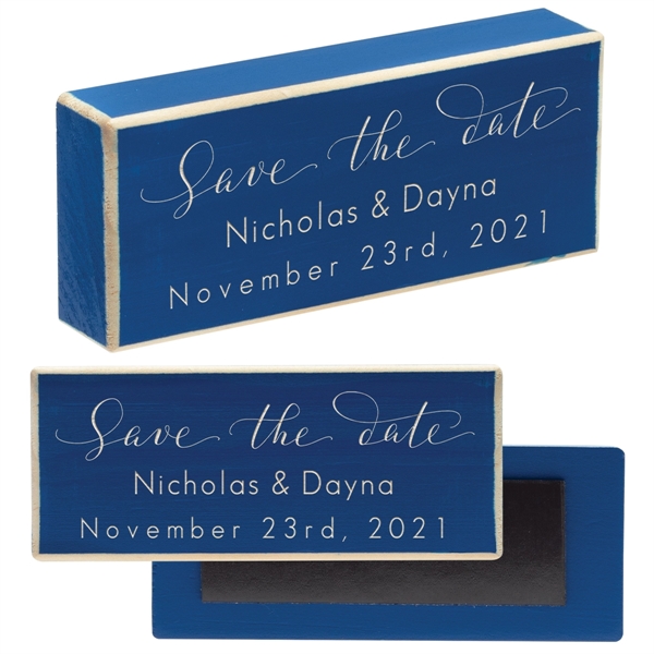 Rectangular shaped wooden block magnets with customization.... from ASI 62190 Illini