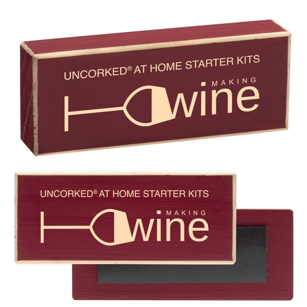 Rectangular shaped wooden block magnets with customization.... from ASI 62190 Illini