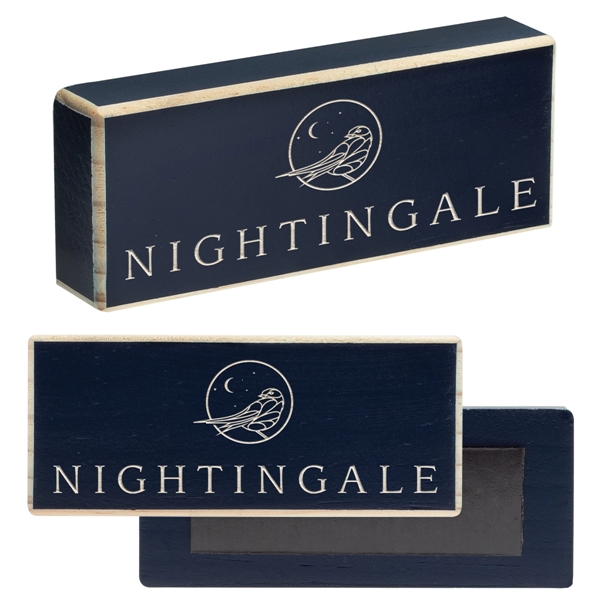 Rectangular shaped wooden block magnets with customization.... from ASI 62190 Illini
