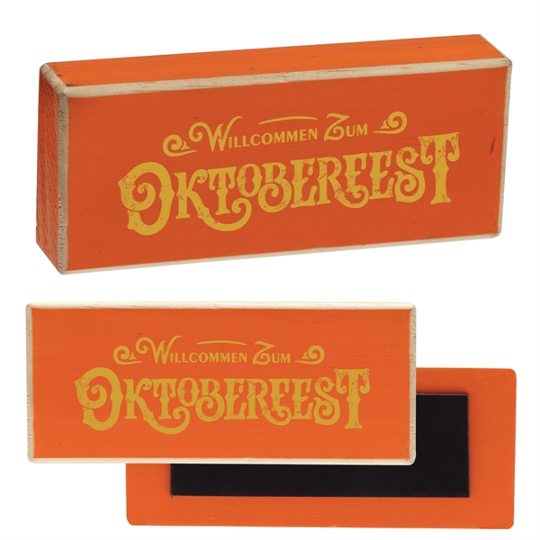 Rectangular shaped wooden block magnets with customization.... from ASI 62190 Illini