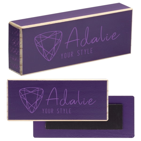 Rectangular shaped wooden block magnets with customization.... from ASI 62190 Illini
