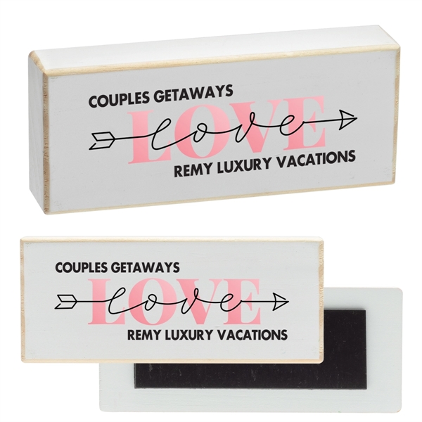 Rectangular shaped wooden block magnets with customization.... from ASI 62190 Illini