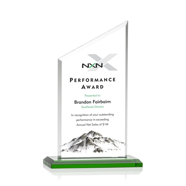 Conacher VividPrint™ Award is a slant-topped 3/8" Starfire Crystal upright with... from ASI 84592 St Regis Group / Prestige Glass