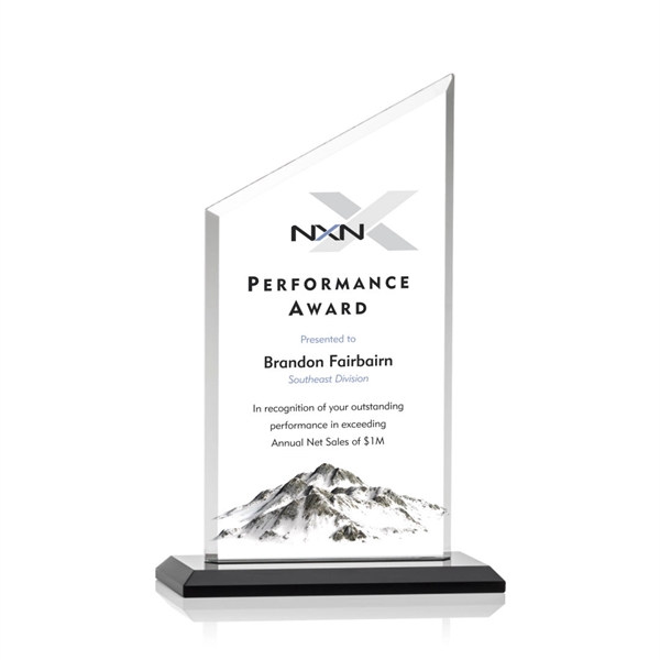 Conacher VividPrint™ Award is a slant-topped 3/8" Starfire Crystal upright with... from ASI 84592 St Regis Group / Prestige Glass