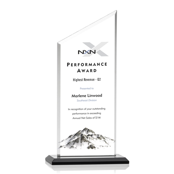 Conacher VividPrint™ Award is a slant-topped 3/8" Starfire Crystal upright with... from ASI 84592 St Regis Group / Prestige Glass