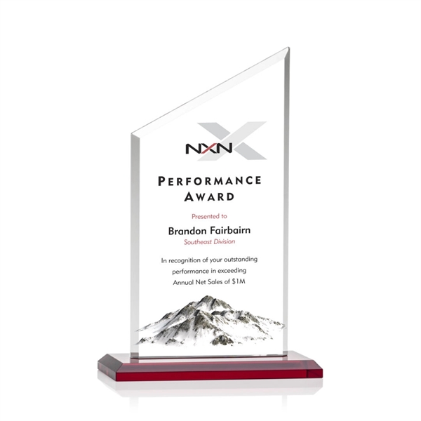 Conacher VividPrint™ Award is a slant-topped 3/8" Starfire Crystal upright with... from ASI 84592 St Regis Group / Prestige Glass