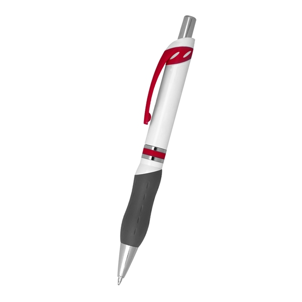 Campus plunger action pen with soft contoured gray rubber grip for... from ASI 61125 Hit Promotional Products / Hit®