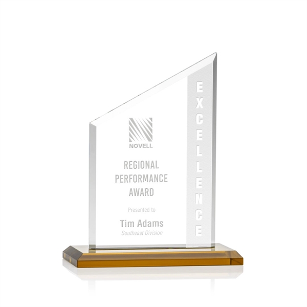 The Conacher is a slant-topped 3/8" Starfire Crystal upright with simple... from ASI 84592 St Regis Group / Prestige Glass