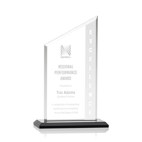 The Conacher is a slant-topped 3/8" Starfire Crystal upright with simple... from ASI 84592 St Regis Group / Prestige Glass