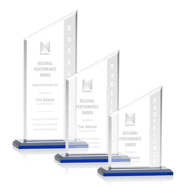 The Conacher is a slant-topped 3/8" Starfire Crystal upright with simple... from ASI 84592 St Regis Group / Prestige Glass