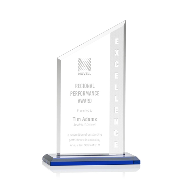 The Conacher is a slant-topped 3/8" Starfire Crystal upright with simple... from ASI 84592 St Regis Group / Prestige Glass