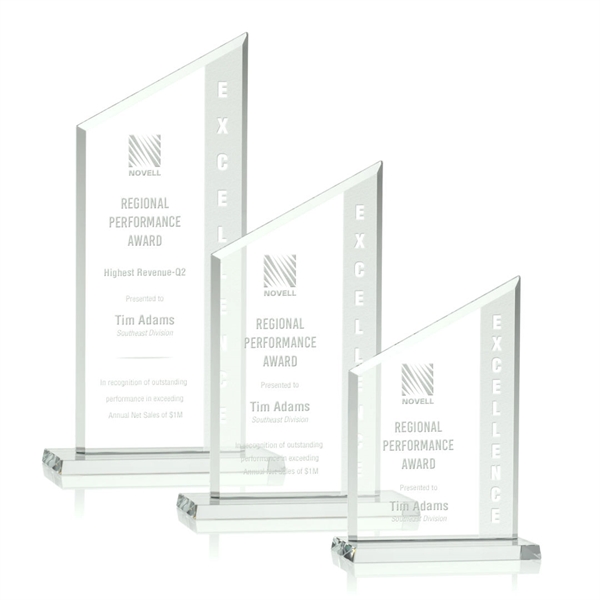 The Conacher is a slant-topped 3/8" Jade Crystal upright with simple... from ASI 84592 St Regis Group / Prestige Glass