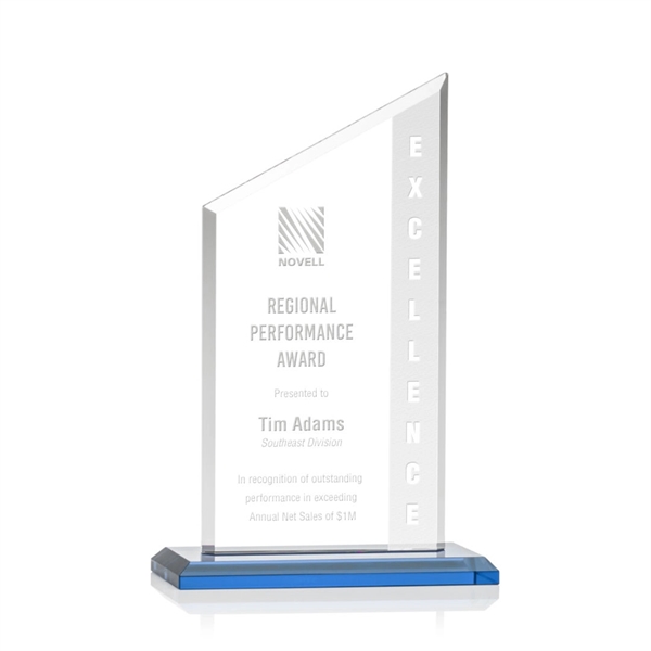 The Conacher is a slant-topped 3/8" Starfire Crystal upright with simple... from ASI 84592 St Regis Group / Prestige Glass