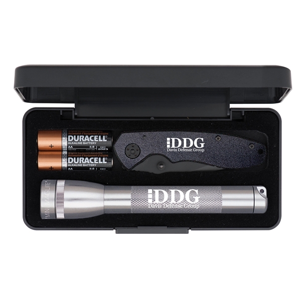 MagLite flashlight, two AA batteries and a knife with 4" handle... from ASI 46170 Compass Industries Inc