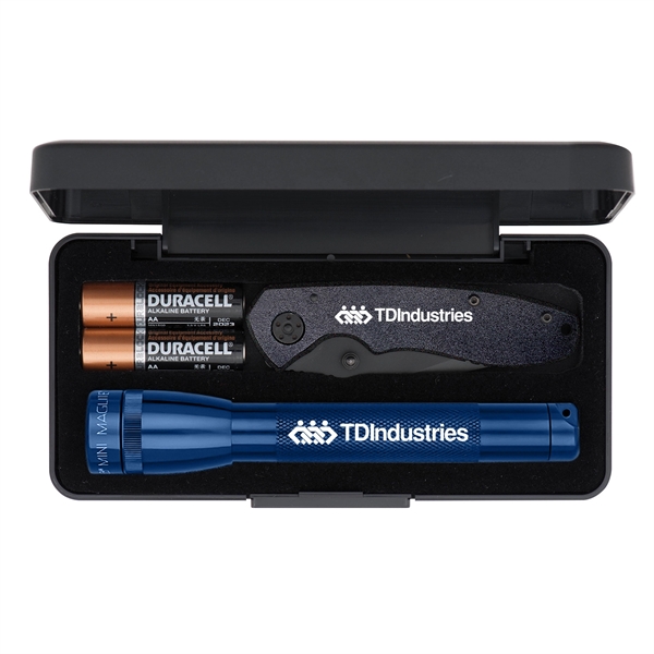 MagLite flashlight, two AA batteries and a knife with 4" handle... from ASI 46170 Compass Industries Inc