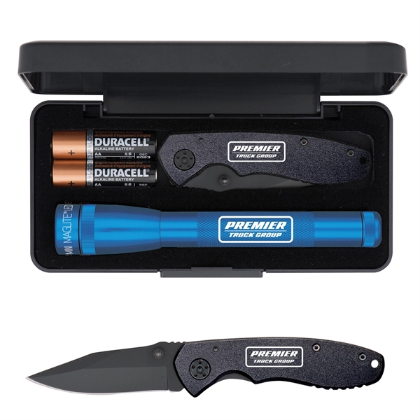 LED mini Mag-Lite with a Warhawk pocket knife.... from ASI 46170 Compass Industries Inc