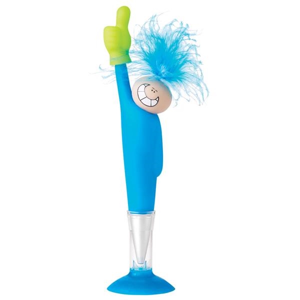 Twist-action ballpoint pen with black ink, suction cup base, feather hair,... from ASI 79530 Prime Line / Points of Light